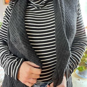 Dark grey knit shawl